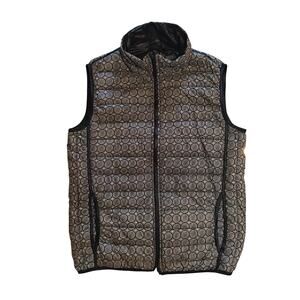 Jachs NY Quilted Puffer Vest Geometric Print Zip Up Mens Small S Lightweight